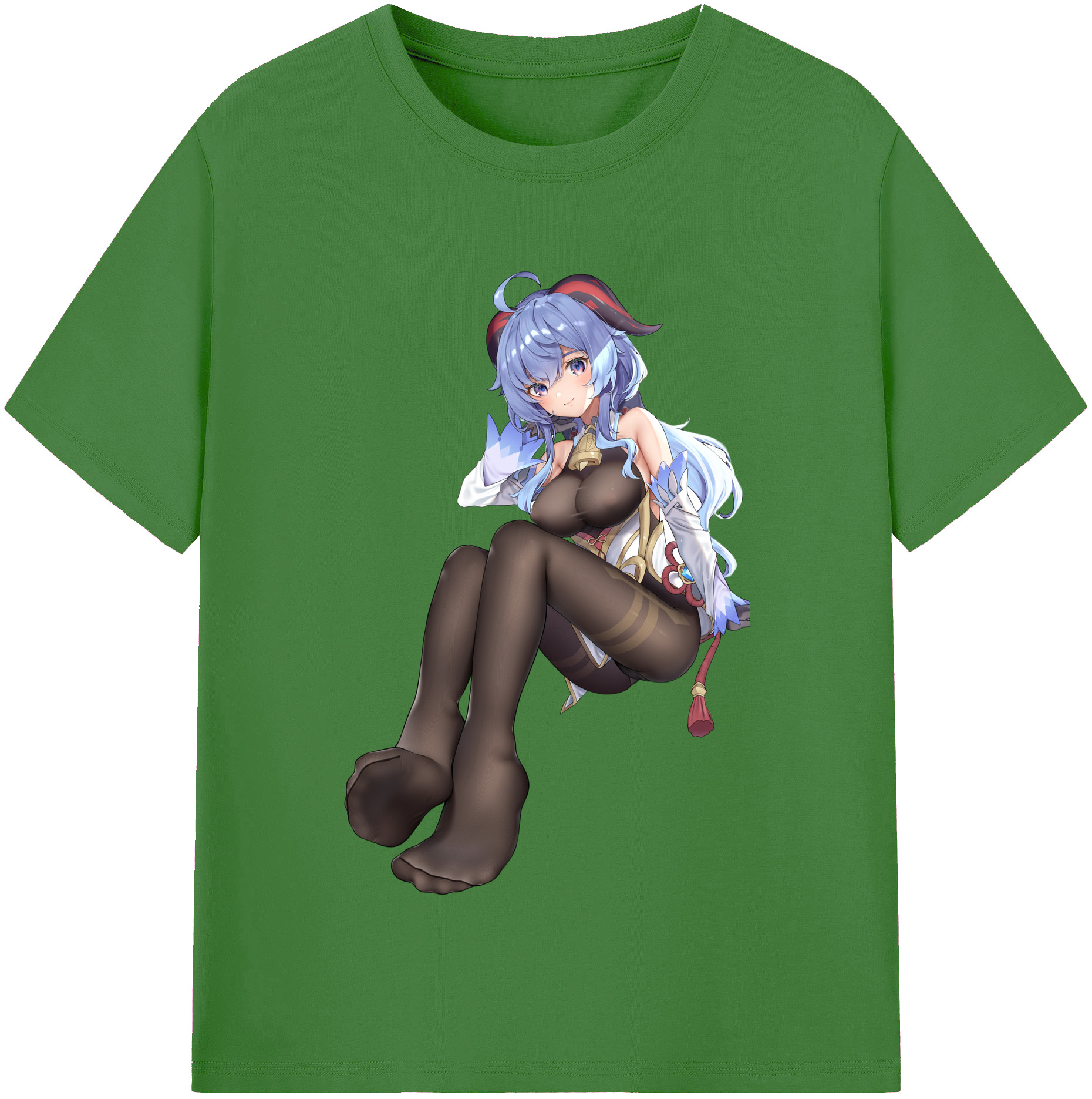 げんし神 甘雨 かんう genshin Ganyu レディースカジュアルプリントTシャツ（綿100％）